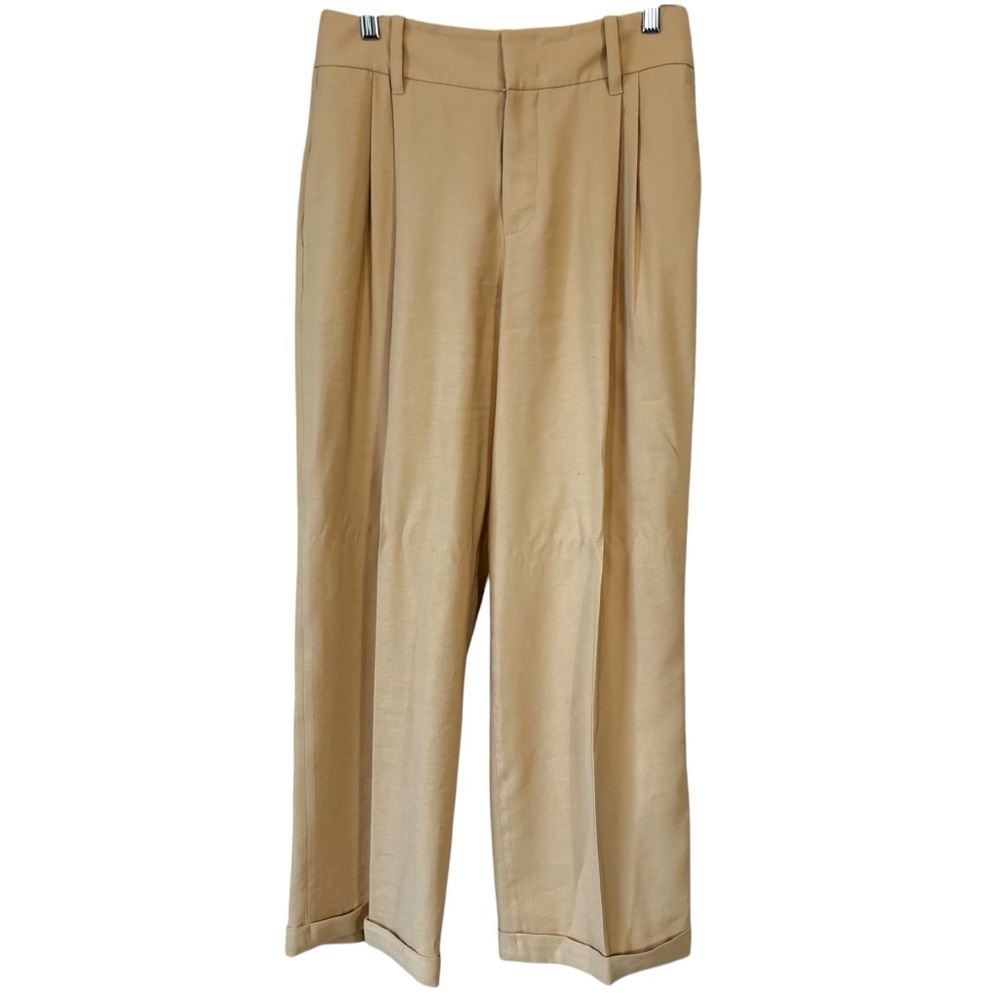 Vince High Waist Pleated Trouser Tan Camel Pants